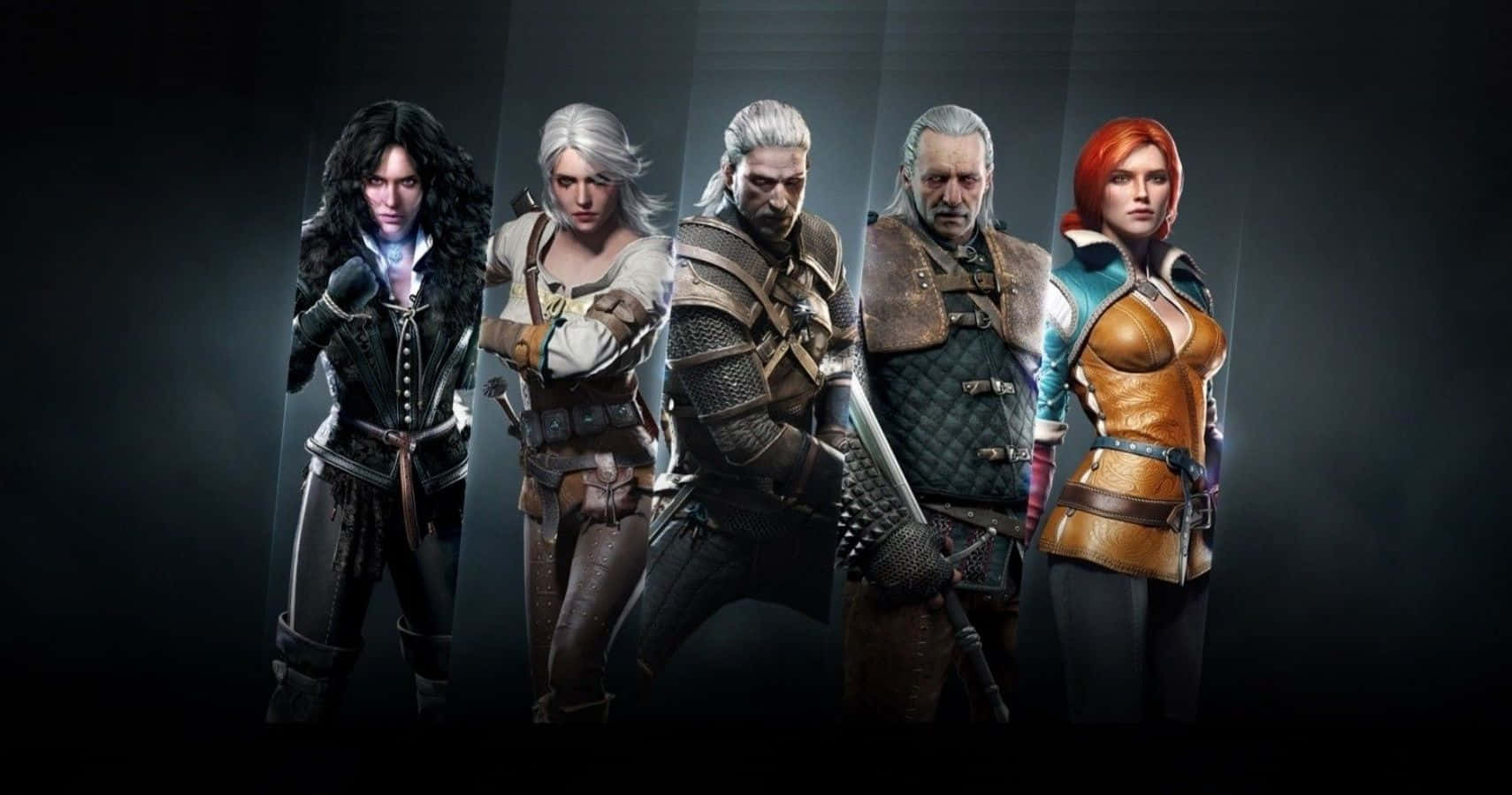 The Witcher Characters, fantasy warriors, detailed armor, HD Desktop Wallpaper