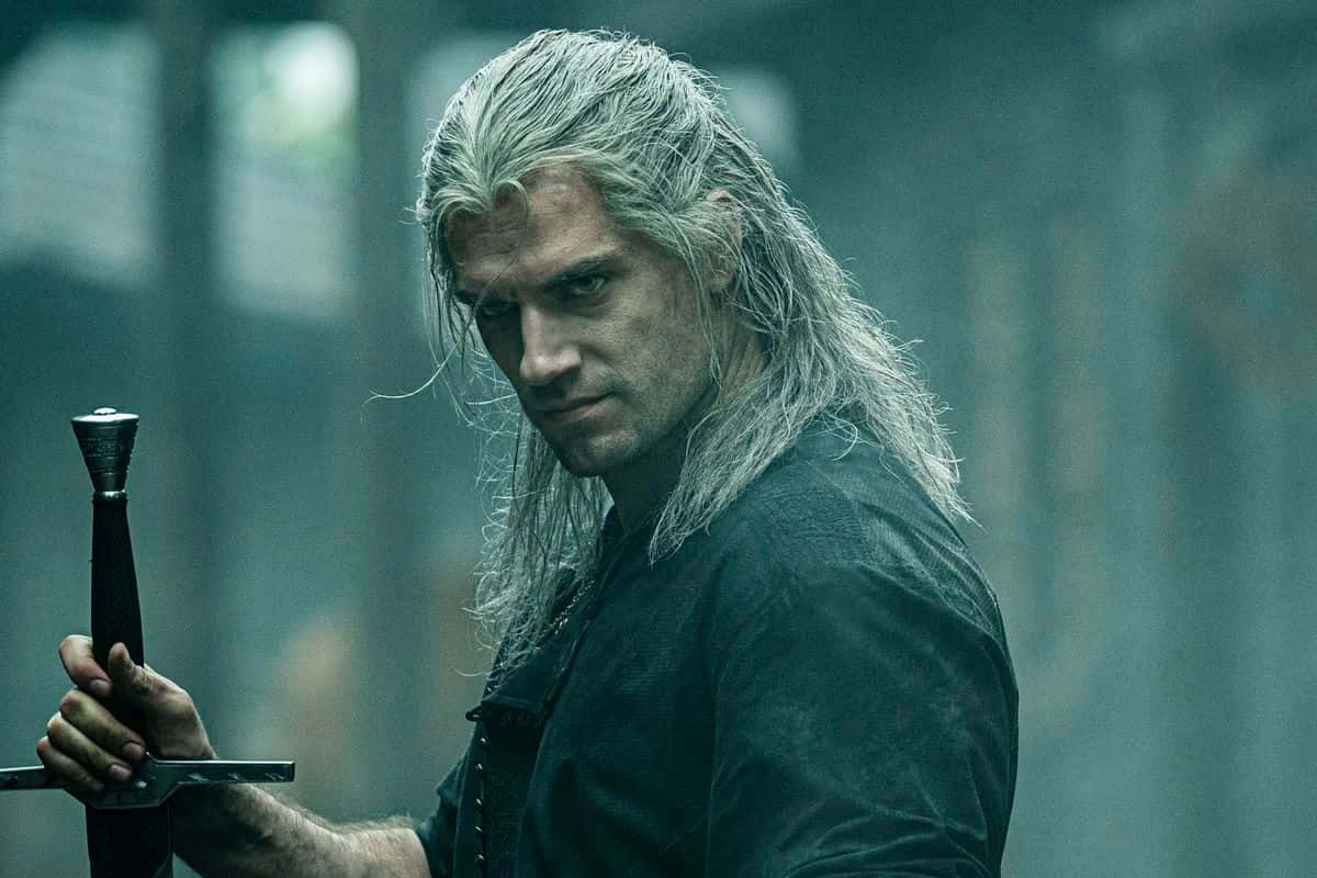 The Witcher Characters, grim warrior, long silver hair, SD Desktop Wallpaper
