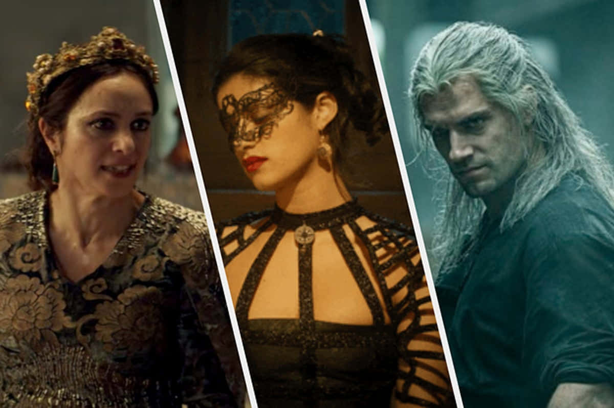 The Witcher Characters, fantasy series, ornate costumes, SD Desktop Wallpaper