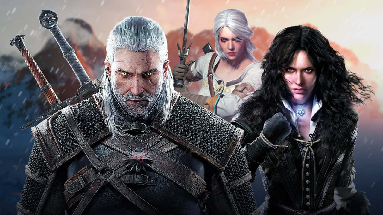 The Witcher characters, fantasy warriors, detailed armor, HD Desktop Wallpaper