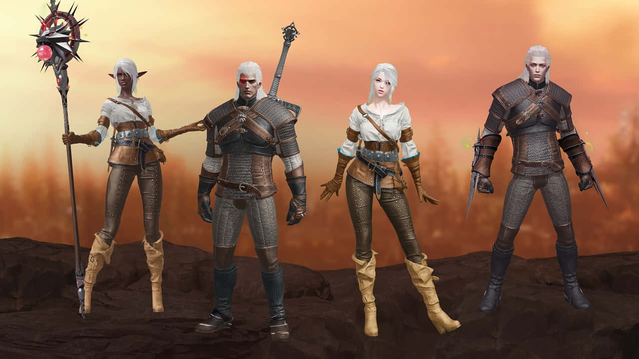 The Witcher Characters, fantasy warriors, detailed armor, HD Desktop Wallpaper