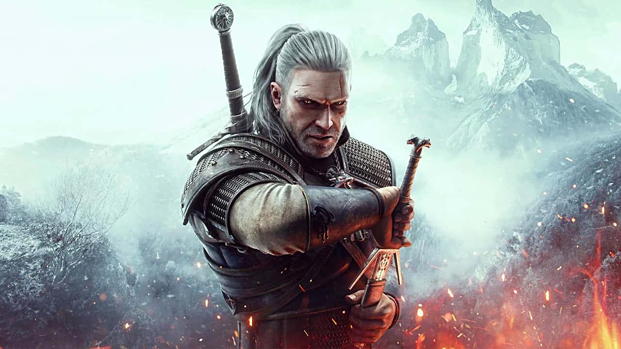 The Witcher, warrior, silver hair, HD Desktop Wallpaper