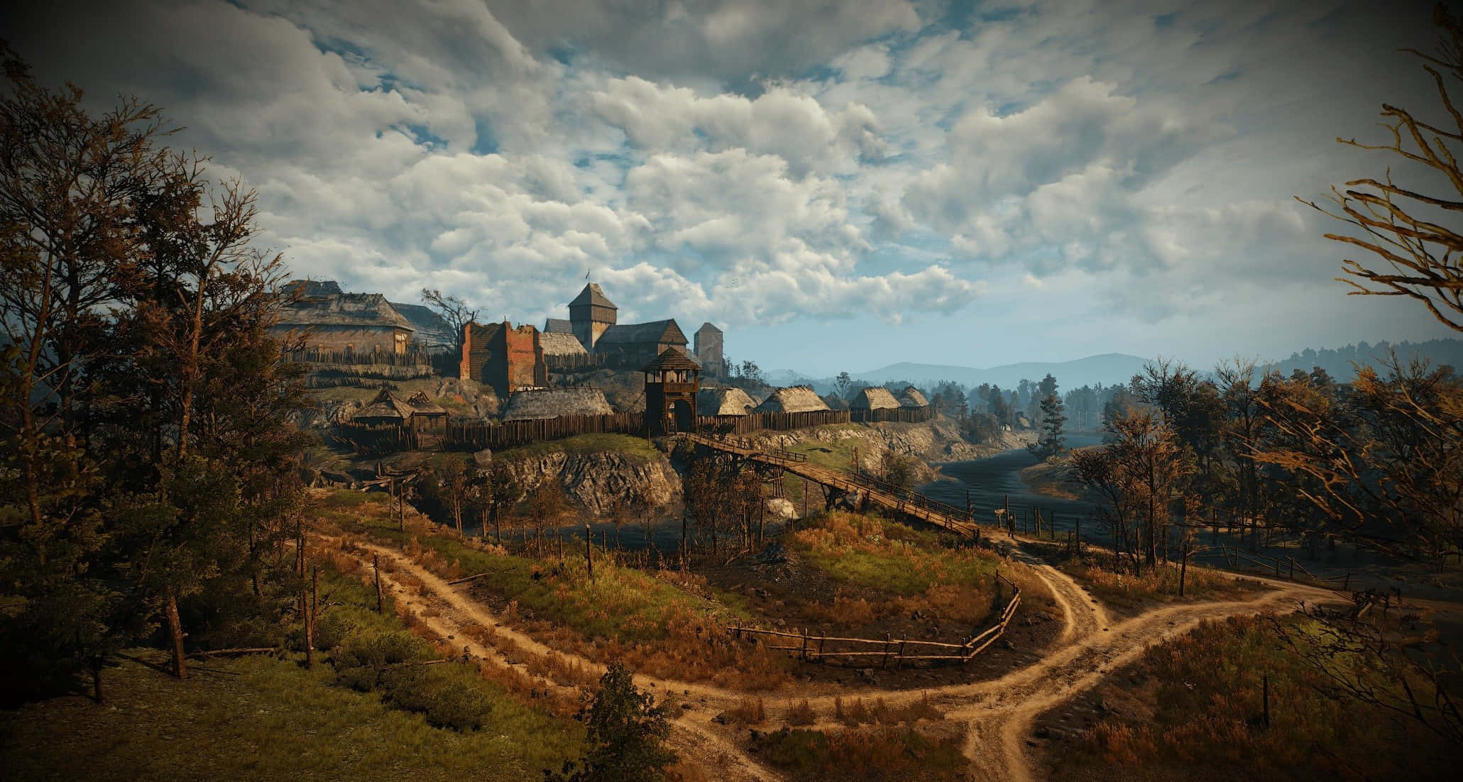 Novigrad, The Witcher, medieval village, Full HD Desktop Wallpaper