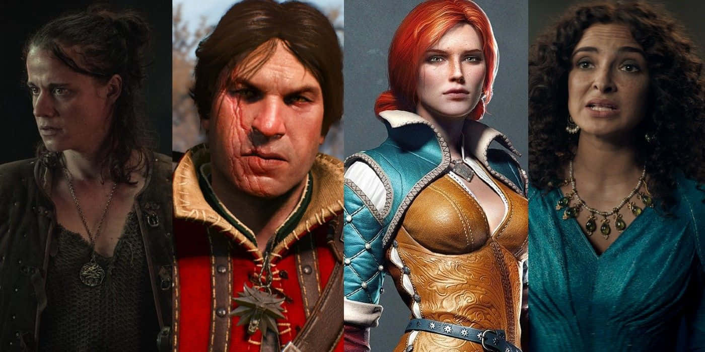 The Witcher, characters, cinematic close-ups, HD Desktop Wallpaper