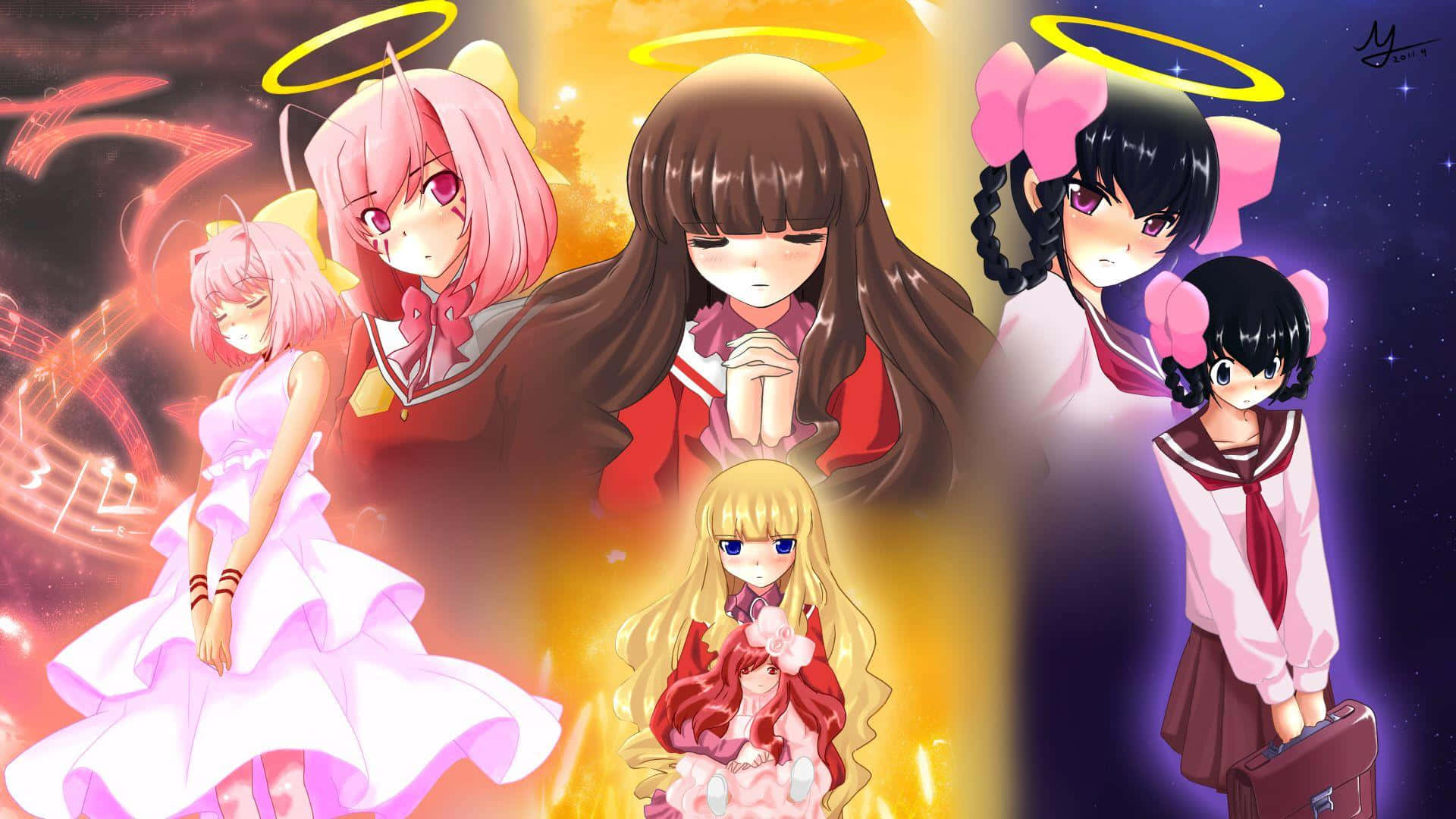 The World God Only Knows, anime girls, halos, Full HD Desktop Wallpaper