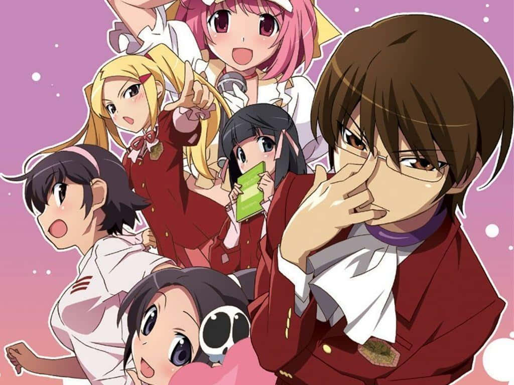 The World God Only Knows, glasses, anime group of students, SD Desktop Wallpaper