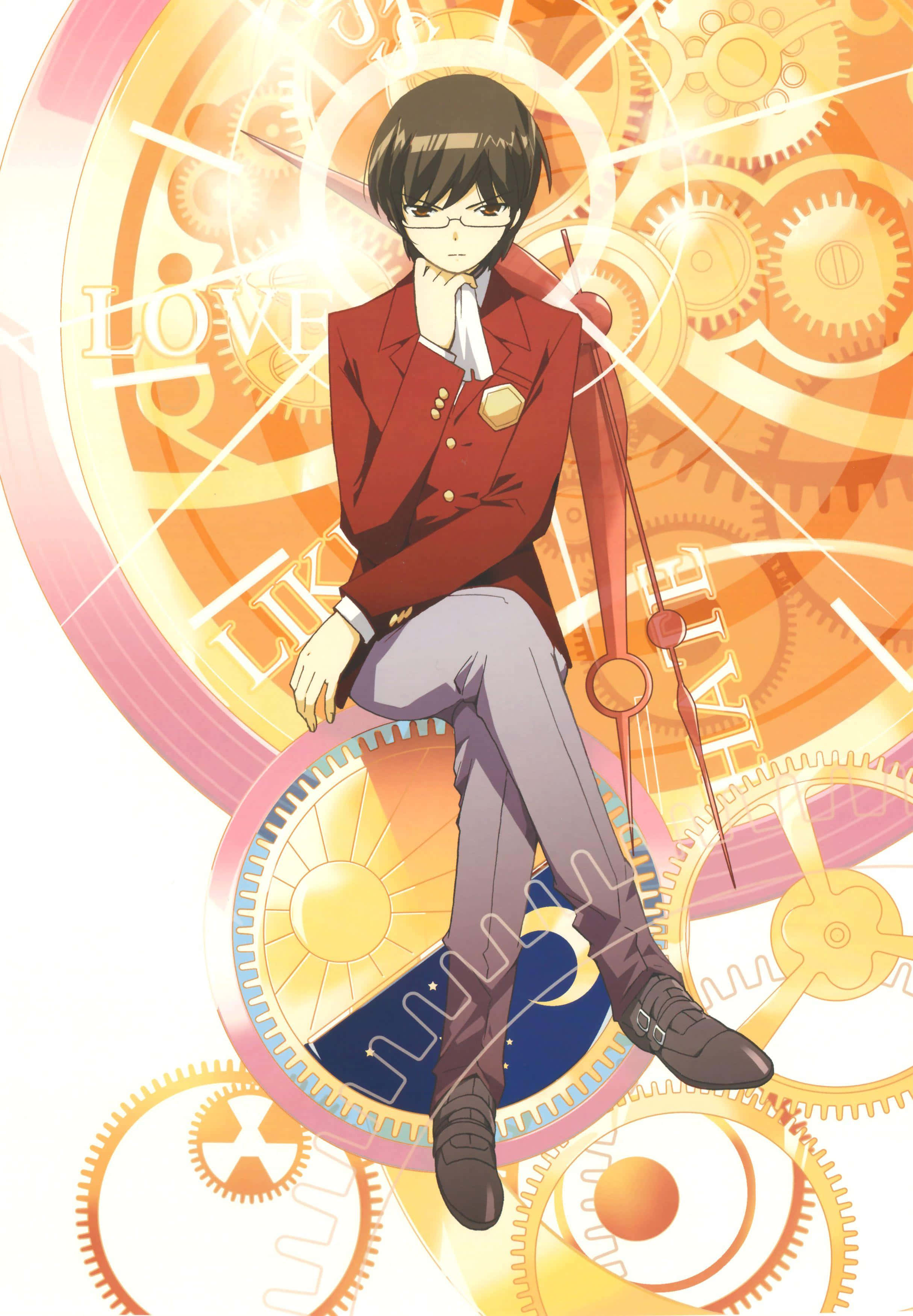 The World God Only Knows, cute boy, red jacket, 2K Phone Wallpaper