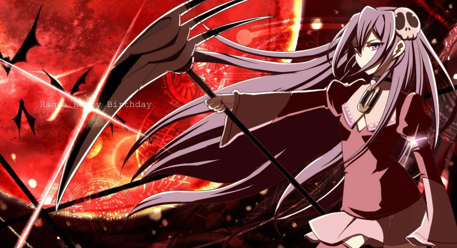 The World God Only Knows, scythe, long purple hair, HD Desktop Wallpaper