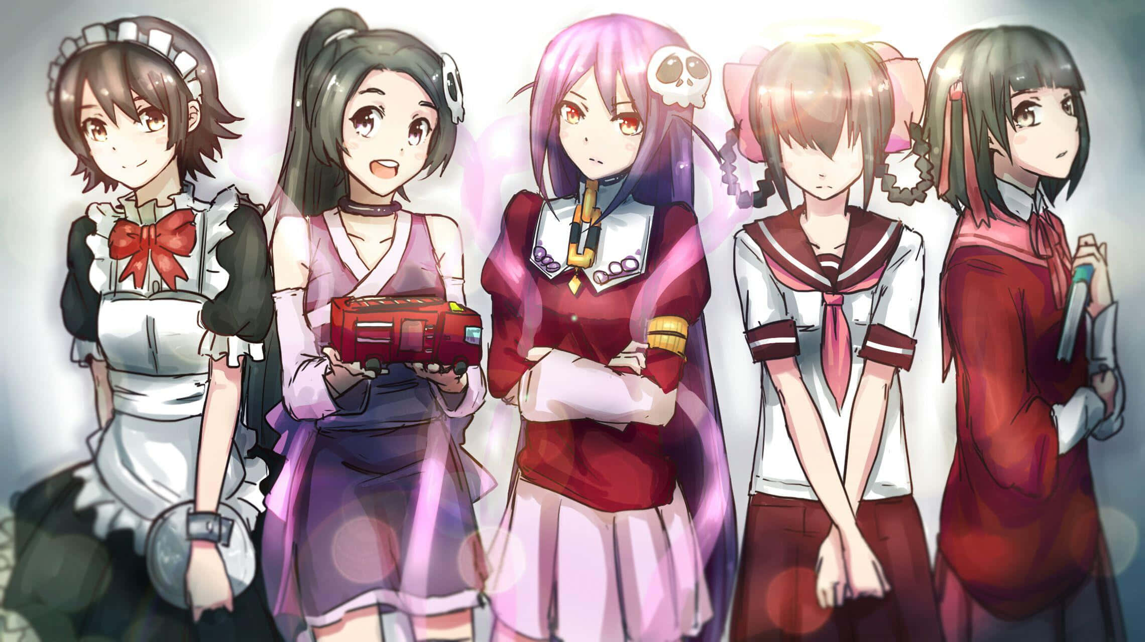 The World God Only Knows, anime girls, soft glowing background, Full HD Desktop Wallpaper