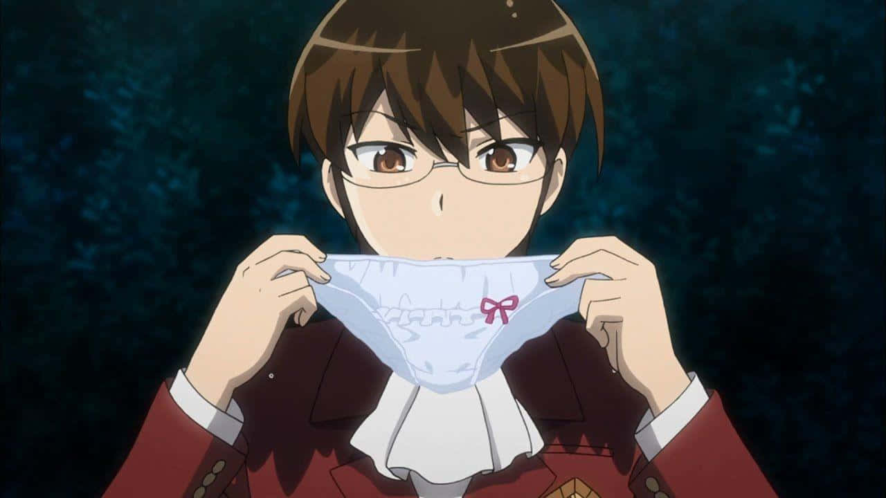 The World God Only Knows, white underwear, red bow, HD Desktop Wallpaper