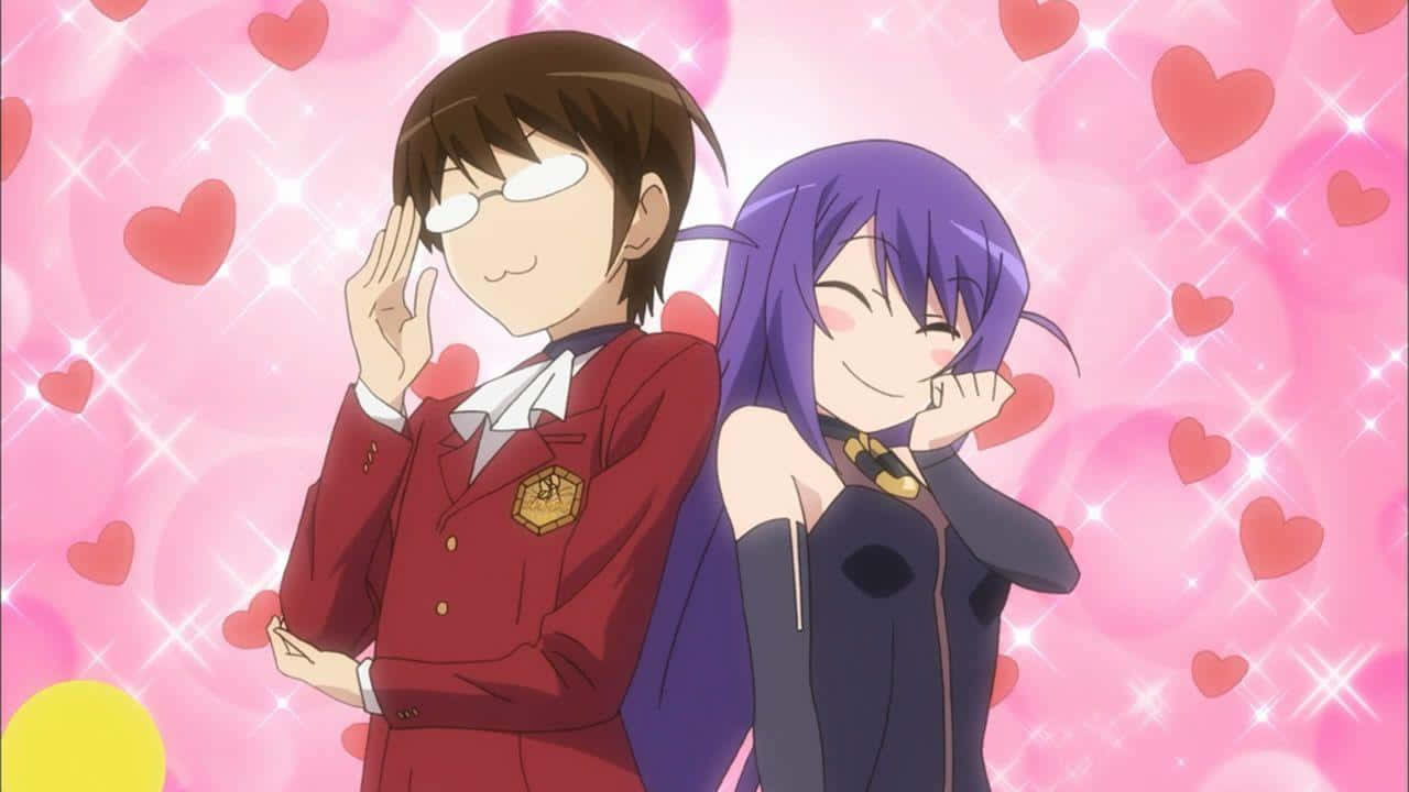 The World God Only Knows, red hearts, sparkling pink heart-filled background, HD Desktop Wallpaper