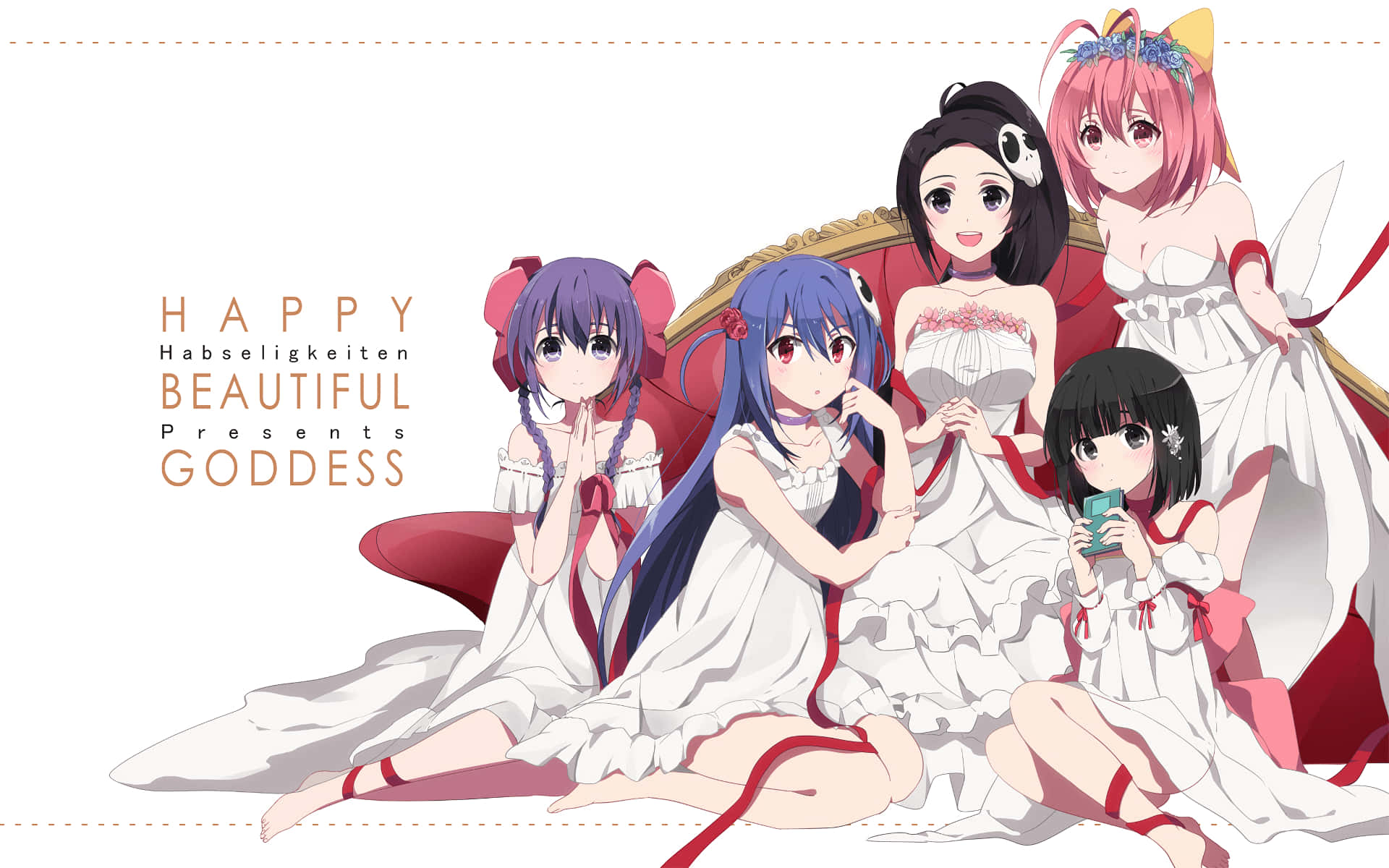 The World God Only Knows, white dress, red dress, Full HD Desktop Wallpaper