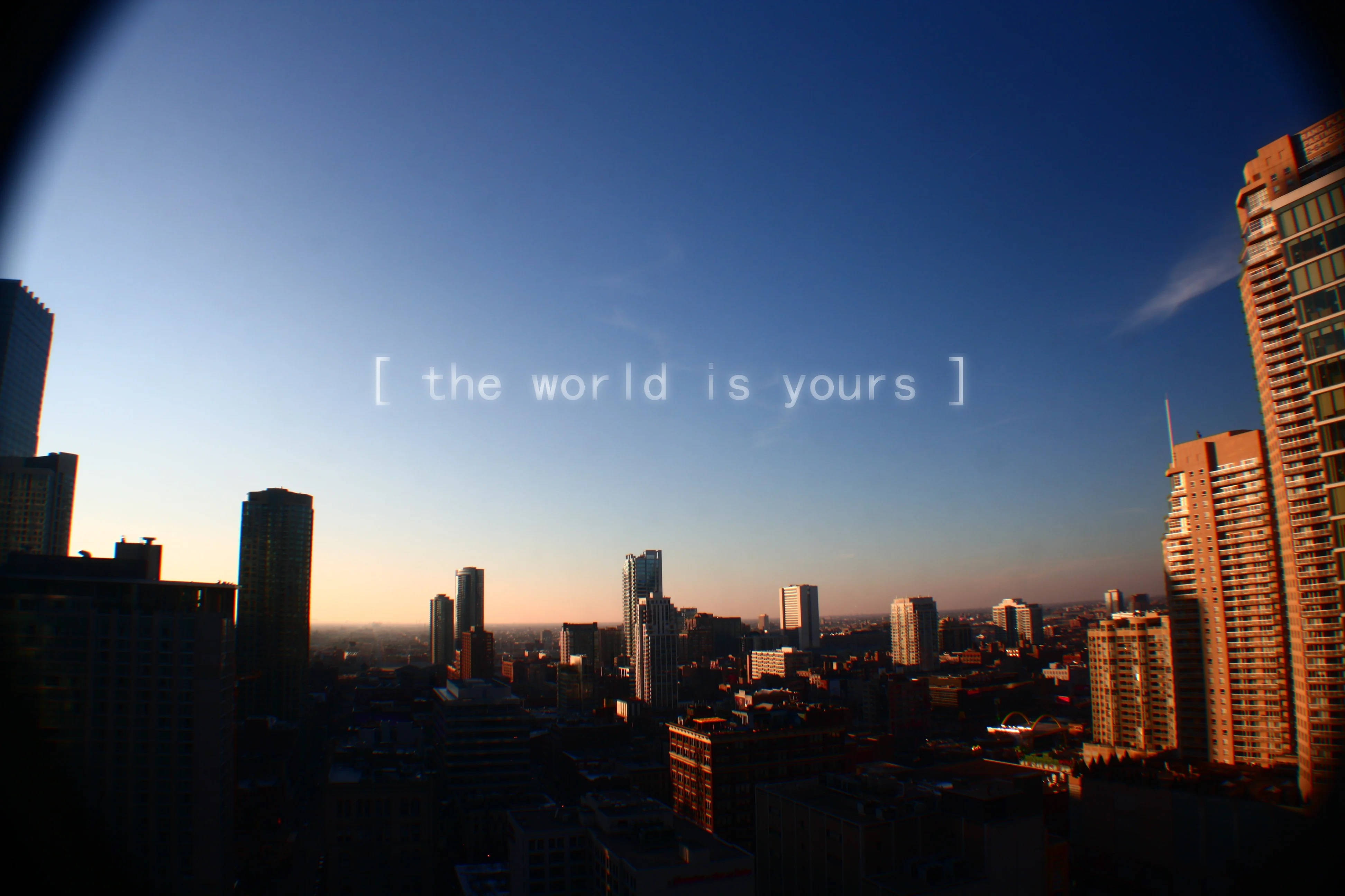 The World Is Yours, sunset, city skyline, 4K Desktop Wallpaper