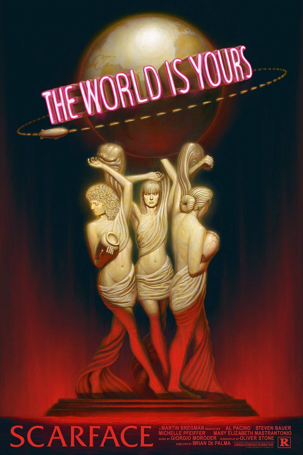 THE WORLD IS YOURS, neon sign, glowing globe, HD Phone Wallpaper