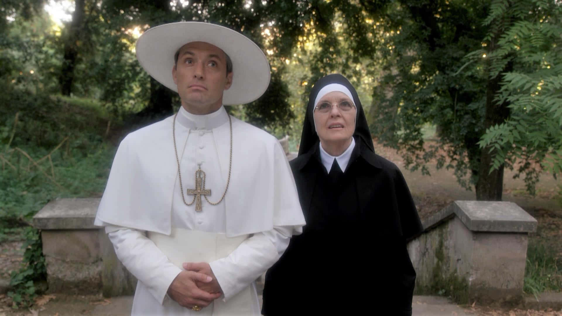 The Young Pope, nun, white papal attire, Full HD Desktop Wallpaper