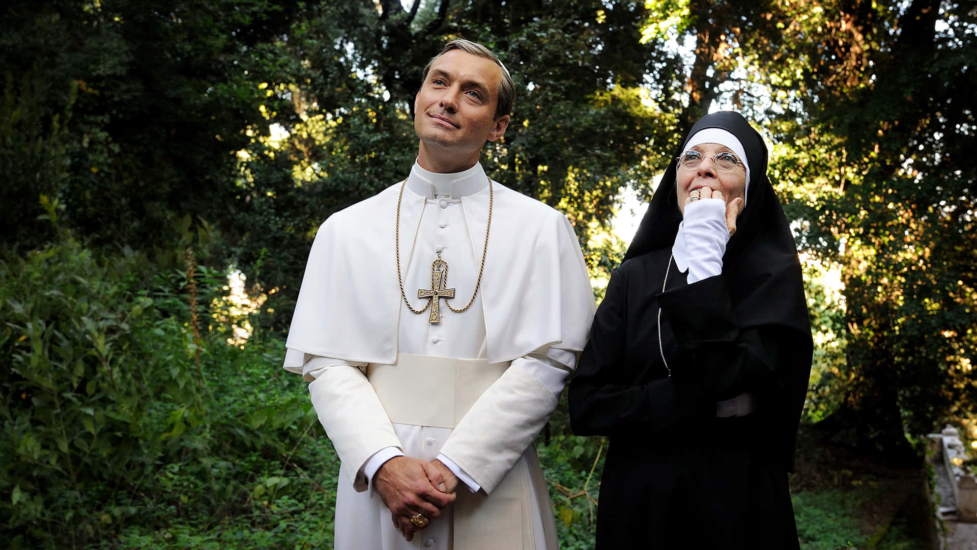 The Young Pope, nun, white robes, Full HD Desktop Wallpaper