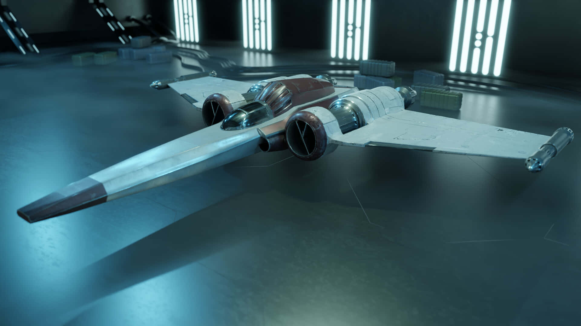 The Z-95 Headhunter, silver, red, Full HD Desktop Wallpaper