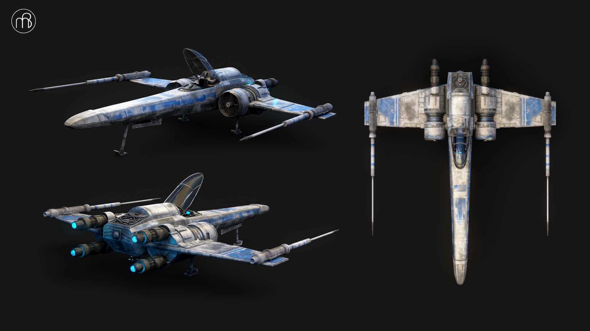 Z-95 Headhunter, blue and white, starfighters, Full HD Desktop Wallpaper
