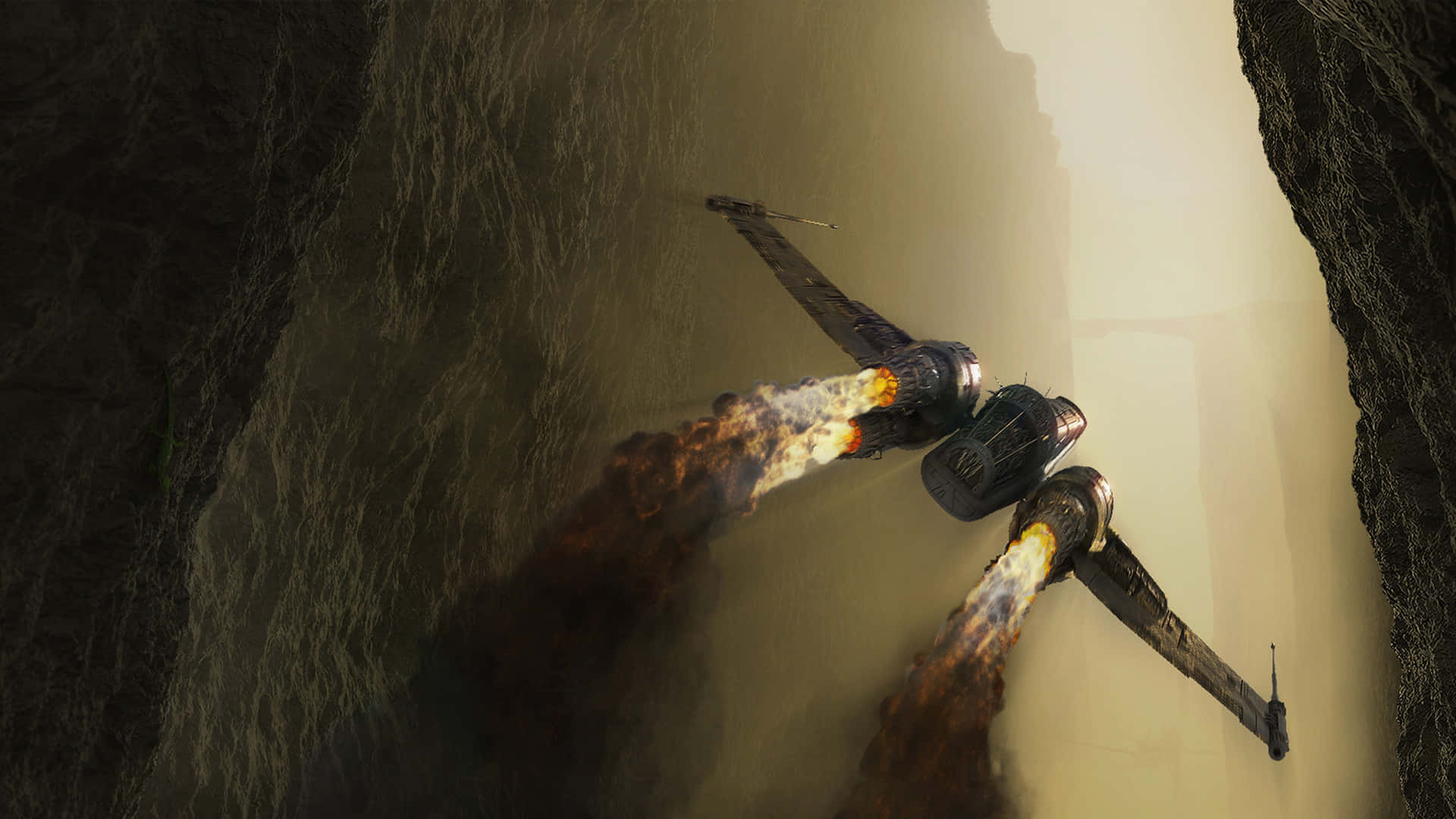 The Z-95 Headhunter, starfighters, narrow canyon, Full HD Desktop Wallpaper