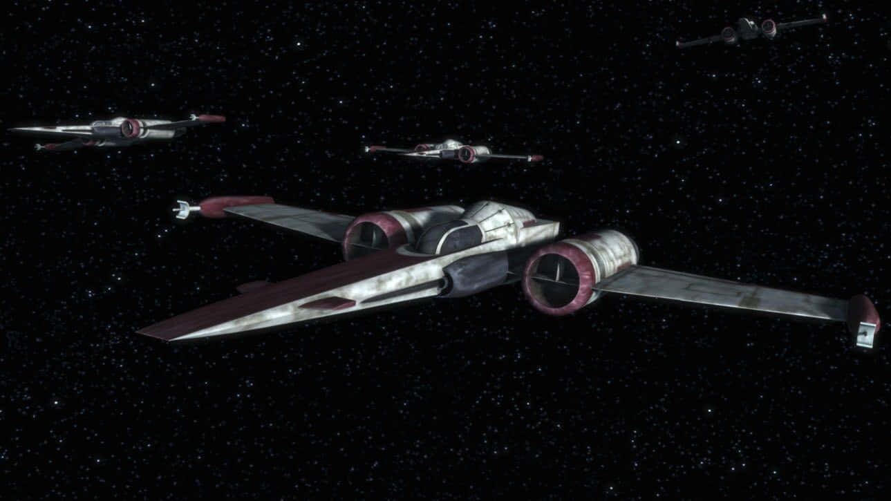 Z-95 Headhunter, red accents, star-filled void, HD Desktop Wallpaper
