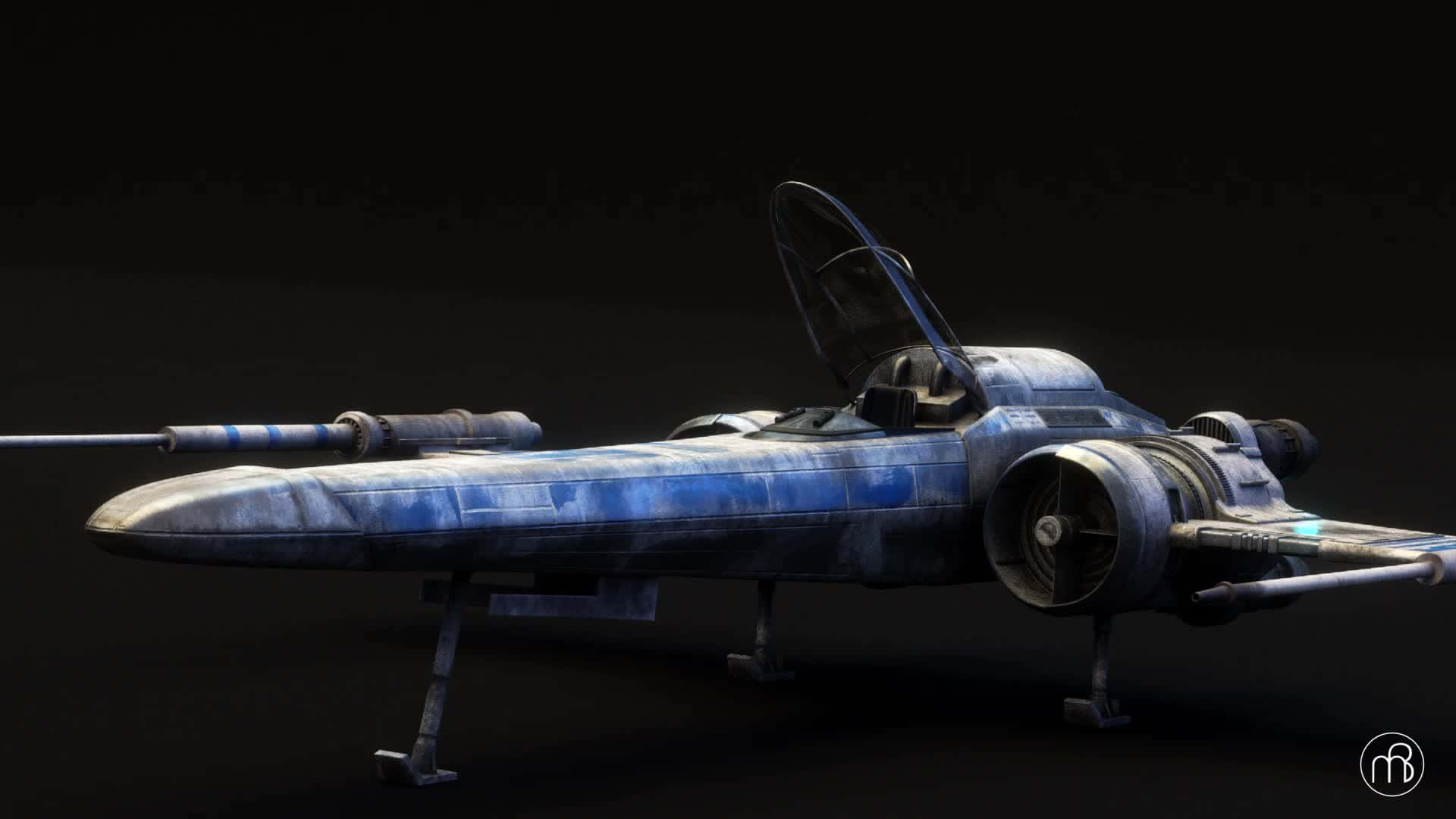 Z-95 Headhunter, blue and gray, open canopy, Full HD Desktop Wallpaper