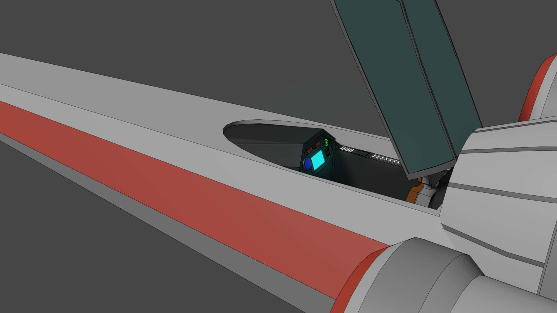 The Z-95 Headhunter, cockpit, glowing blue controls, Full HD Desktop Wallpaper