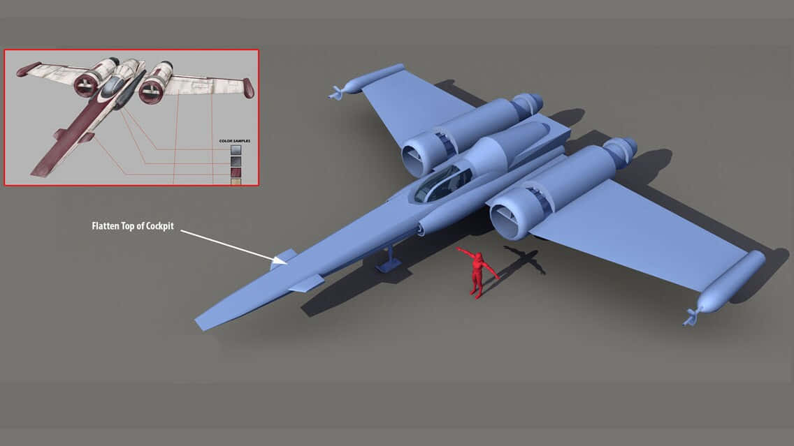 Z-95 Headhunter, blue, 3d-rendered, SD Desktop Wallpaper