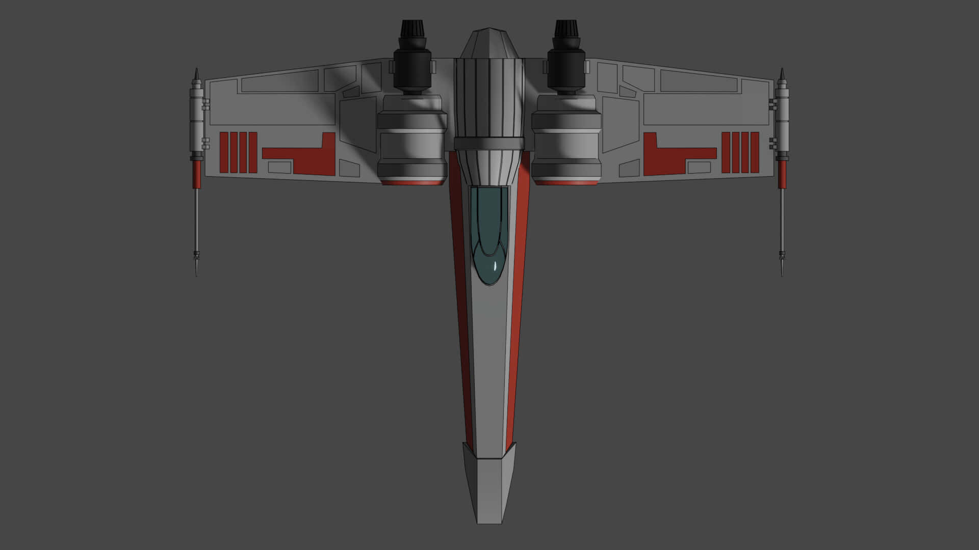 The Z-95 Headhunter, gray and red starfighter, twin engines, Full HD Desktop Wallpaper