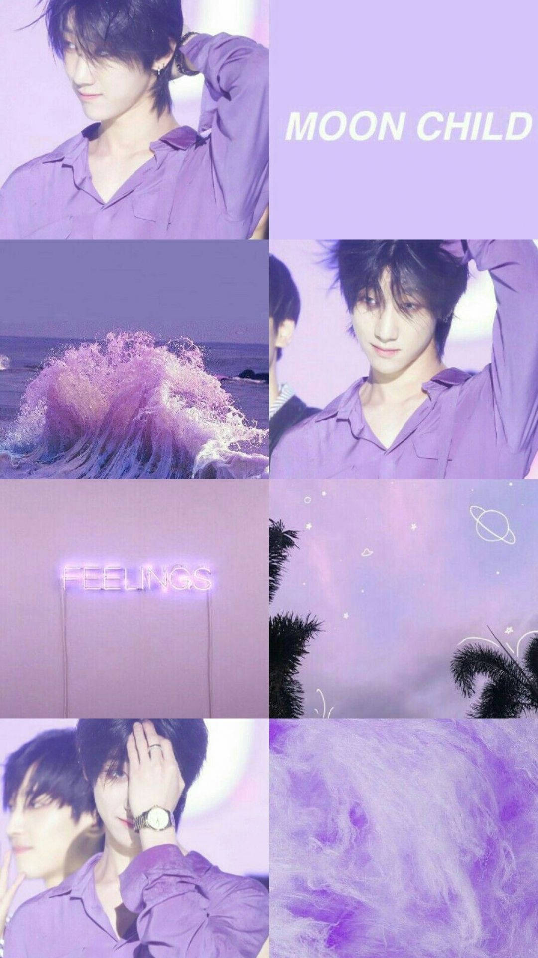 The8, purple, ocean waves, Full HD Phone Wallpaper