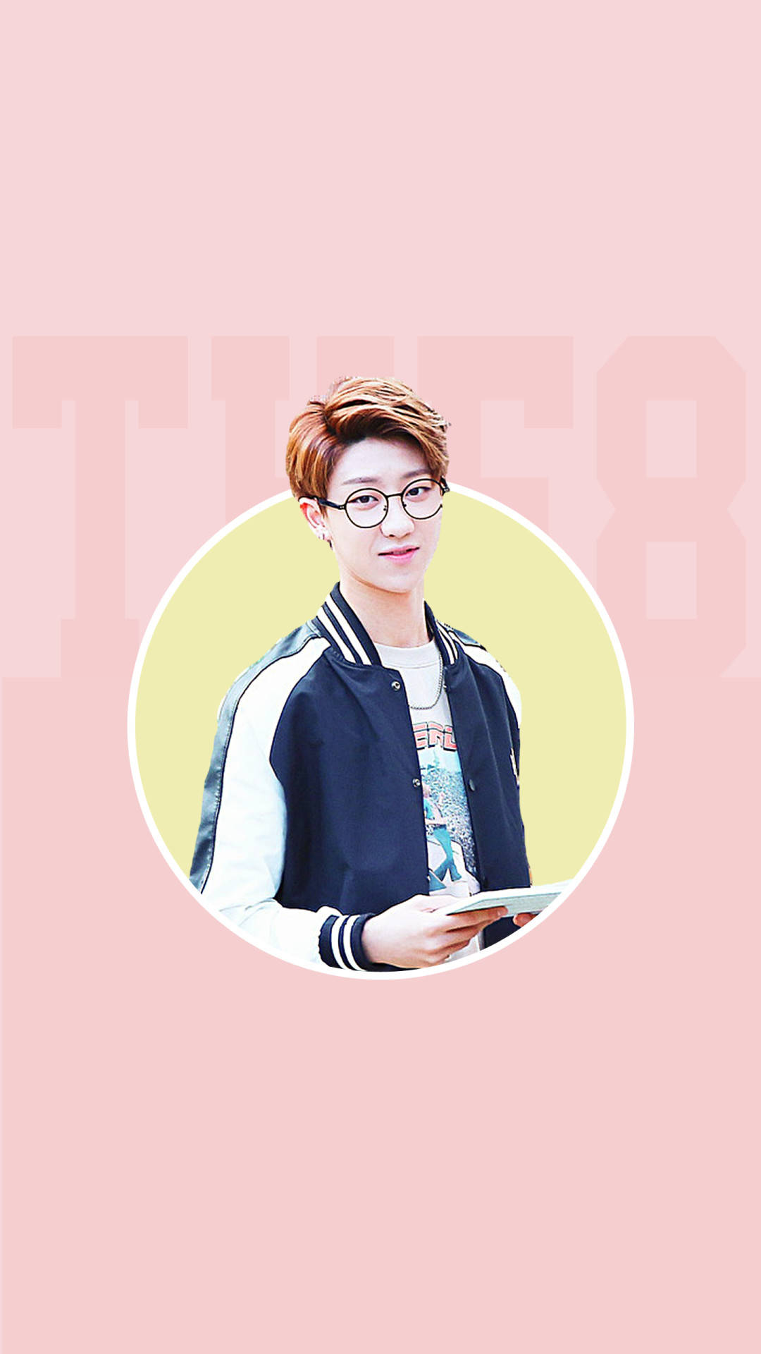 The8, pink backdrop, glasses, Full HD Phone Wallpaper