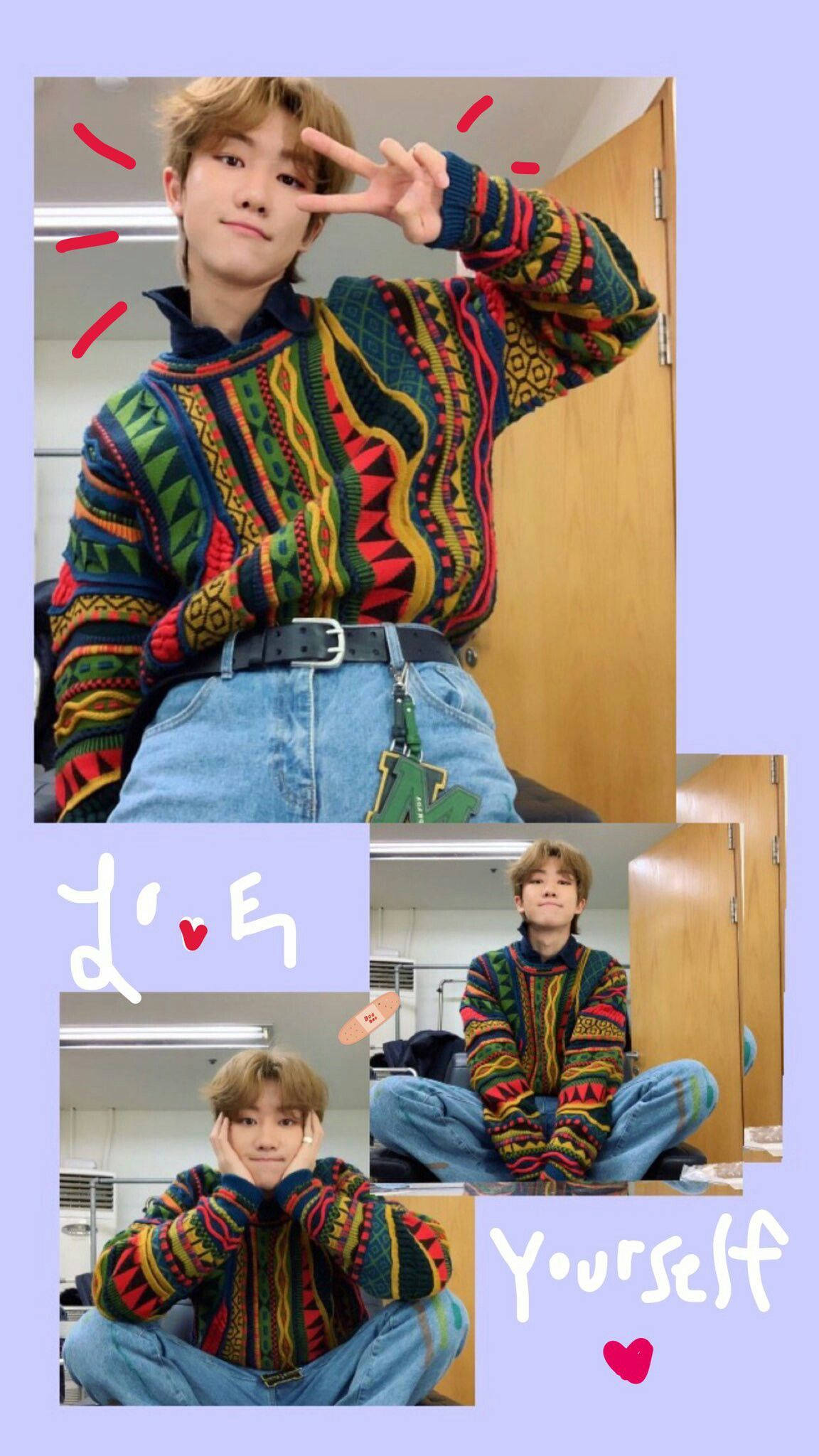 The8, colorful patterned sweater, room, Full HD Phone Wallpaper