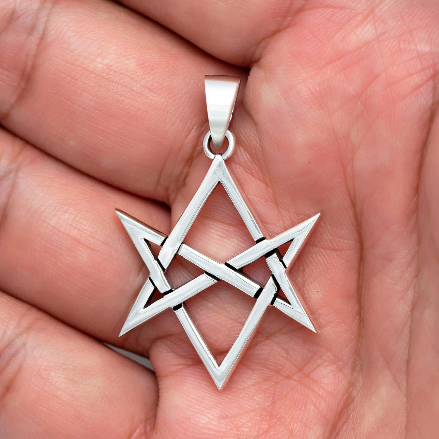 Thelema, silver pentagram pendant, interlocking triangles, HD Desktop Wallpaper