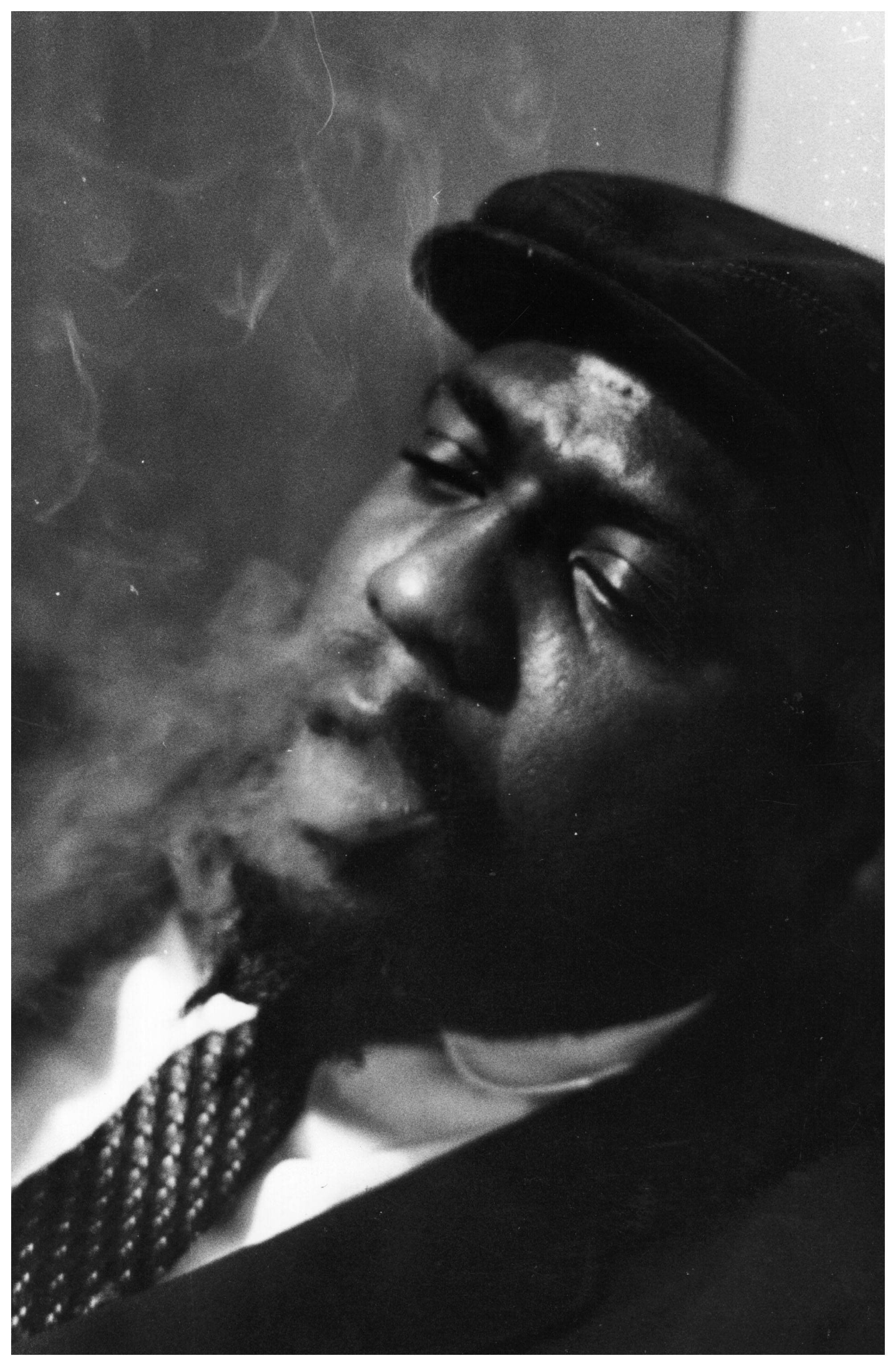 Thelonious Monk, black and white portrait, cap, 2K Phone Wallpaper