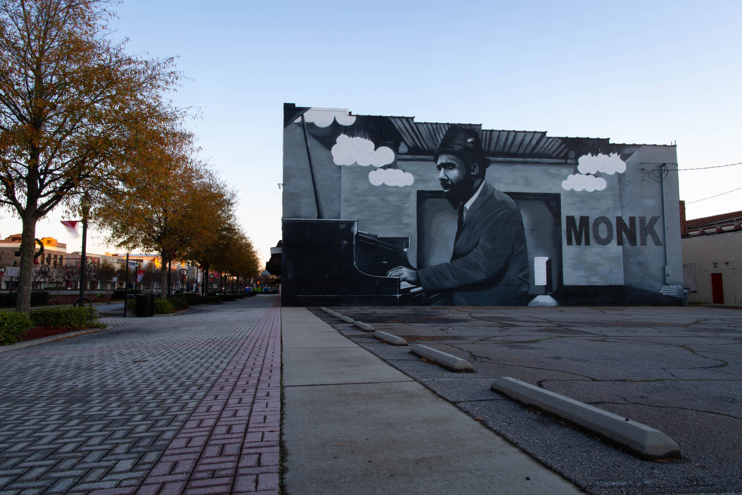 Thelonious Monk, jazz pianist, black and white mural, Full HD Desktop Wallpaper