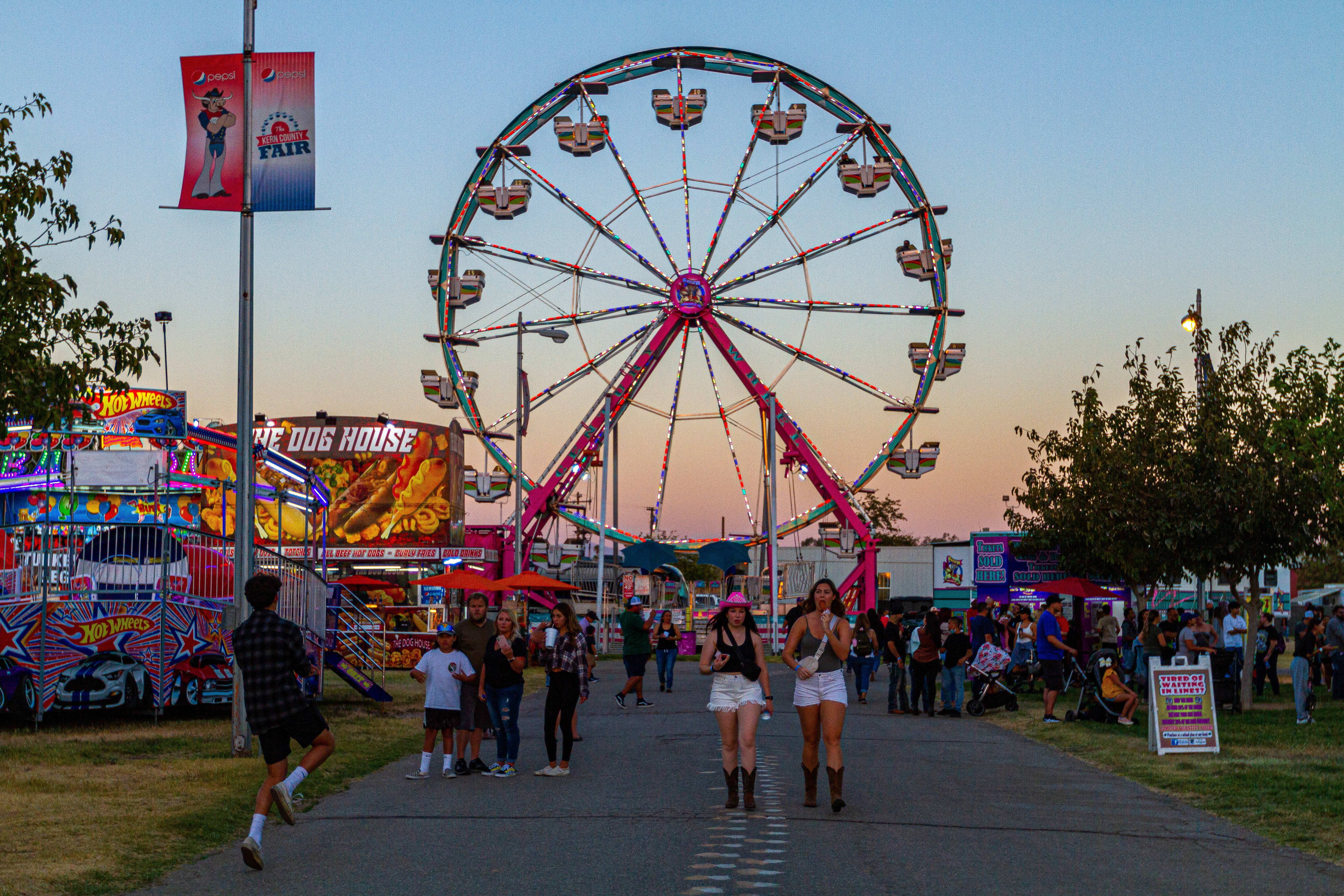 Carnival, Dusk, Ferris wheel, 5K Desktop Wallpaper