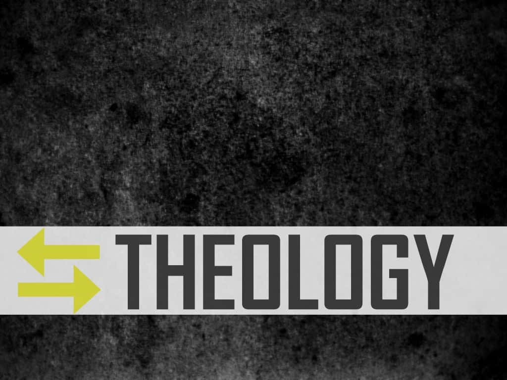 Theology, black theology text, white banner, SD Desktop Wallpaper