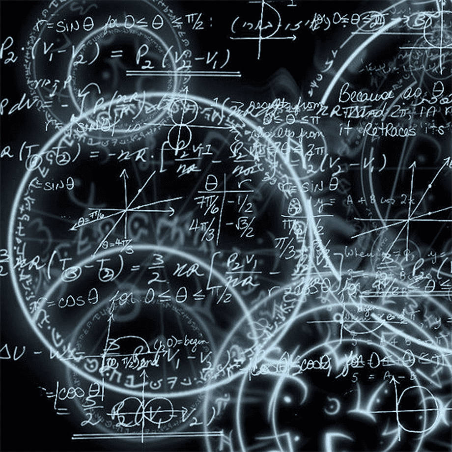 Theoretical Physics, glowing white, mathematical equations, SD Desktop Wallpaper