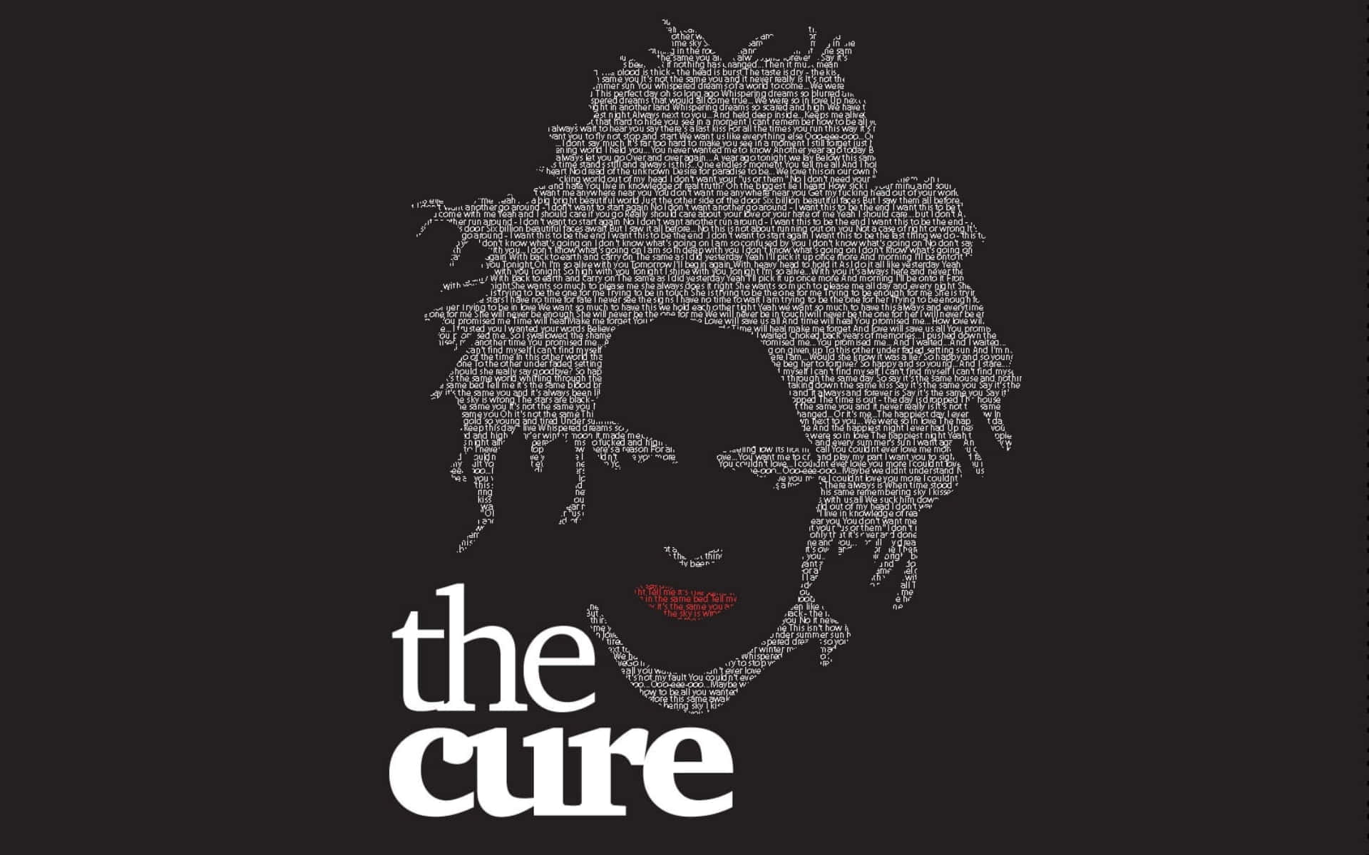 the cure, black background, silhouette, Full HD Desktop Wallpaper
