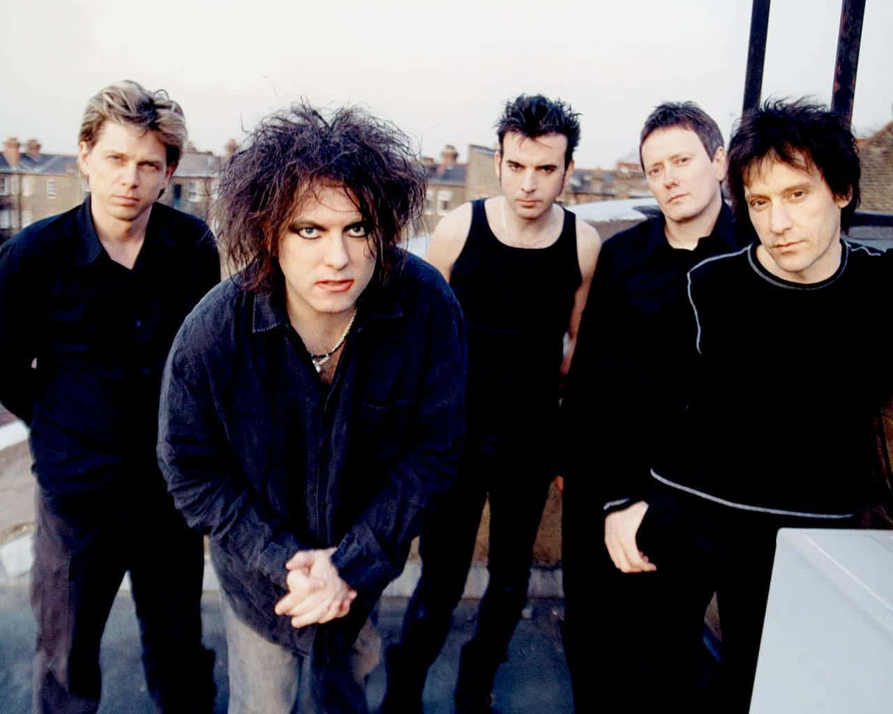 the cure, black clothing, rooftop, HD Desktop Wallpaper