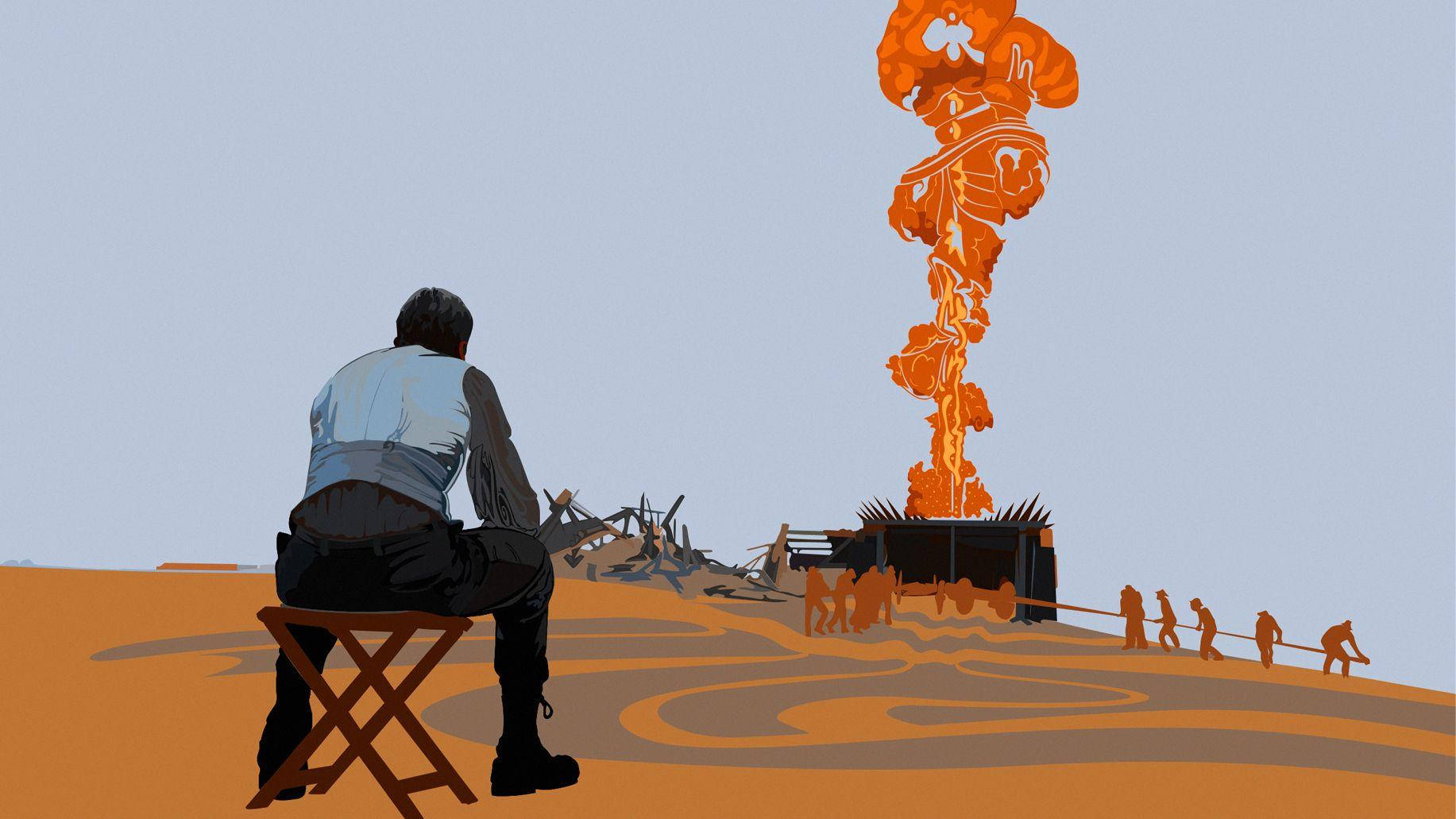 There Will Be Blood, fire painting, orange explosion, HD Desktop Wallpaper