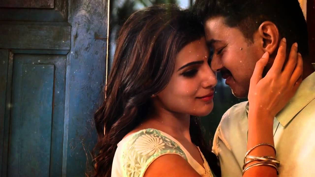 Theri Movie, foreheads touching, weathered blue door, HD Desktop Wallpaper
