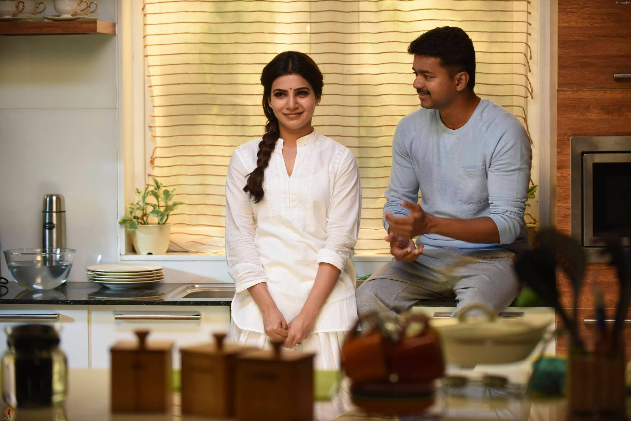Theri Movie, kitchen, woman in white, Full HD Desktop Wallpaper