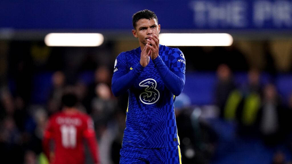 Thiago Silva, blue patterned jersey, stadium, SD Desktop Wallpaper