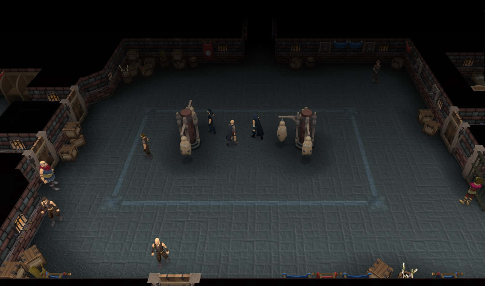 Thieves Guild, pixel-art characters, dimly lit dungeon arena, HD Desktop Wallpaper