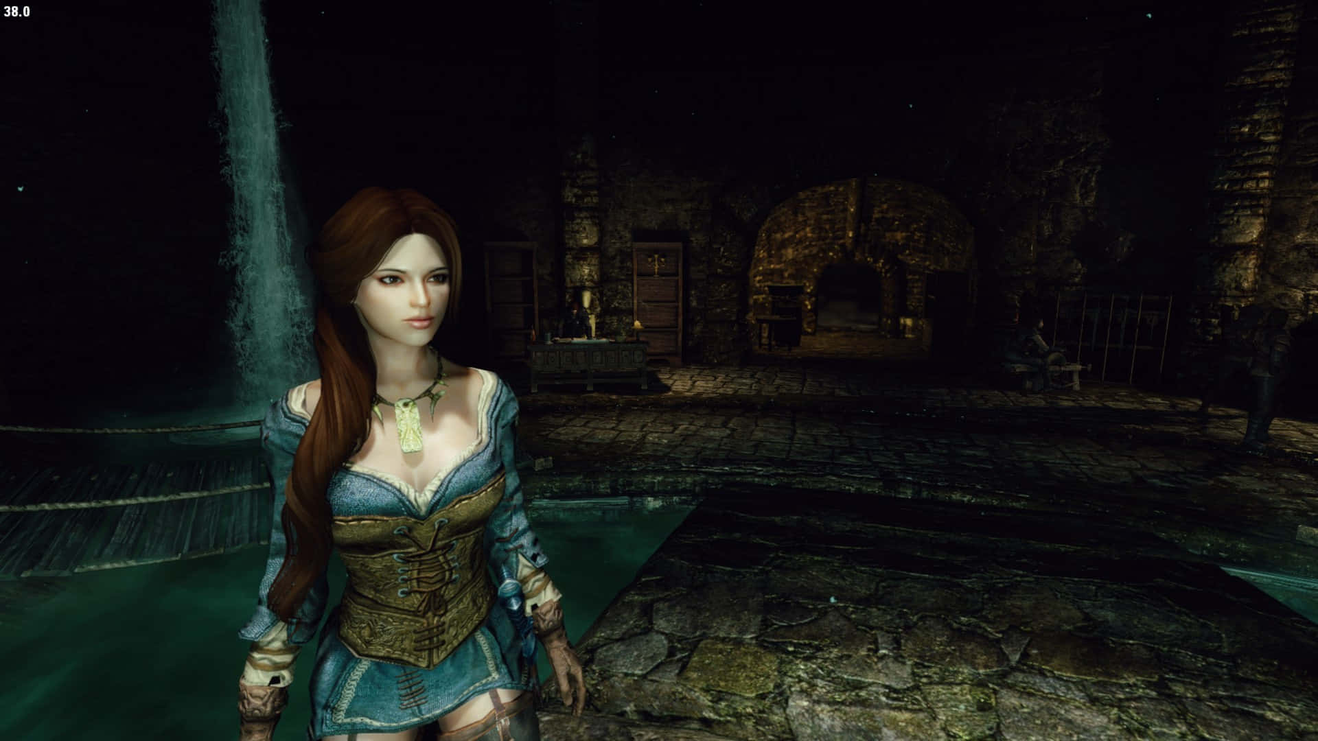 Thieves Guild, medieval-style armor, dimly lit stone courtyard, Full HD Desktop Wallpaper
