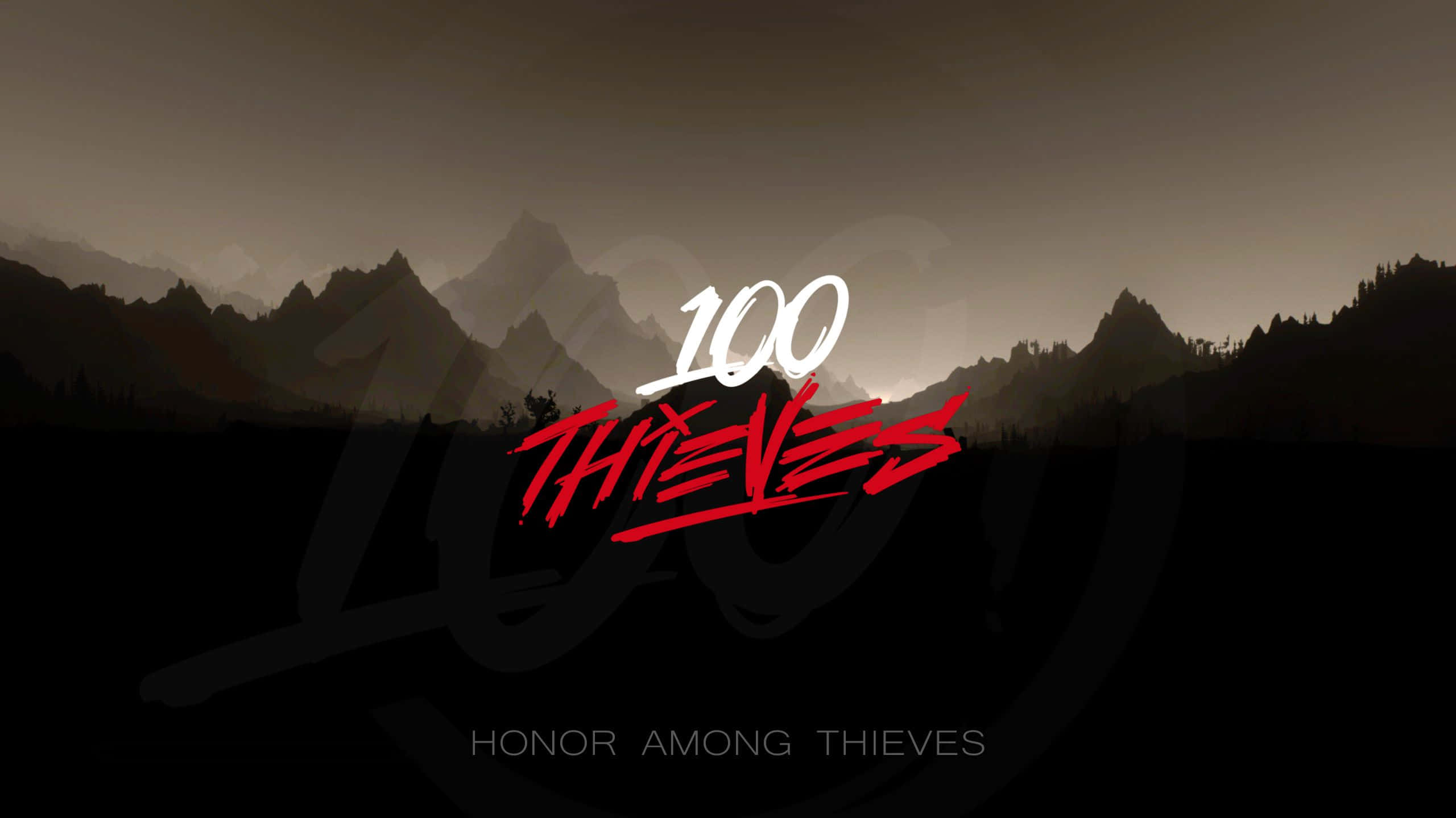 100 Thieves, red and white, 100 THIEVES logo, 2K Desktop Wallpaper
