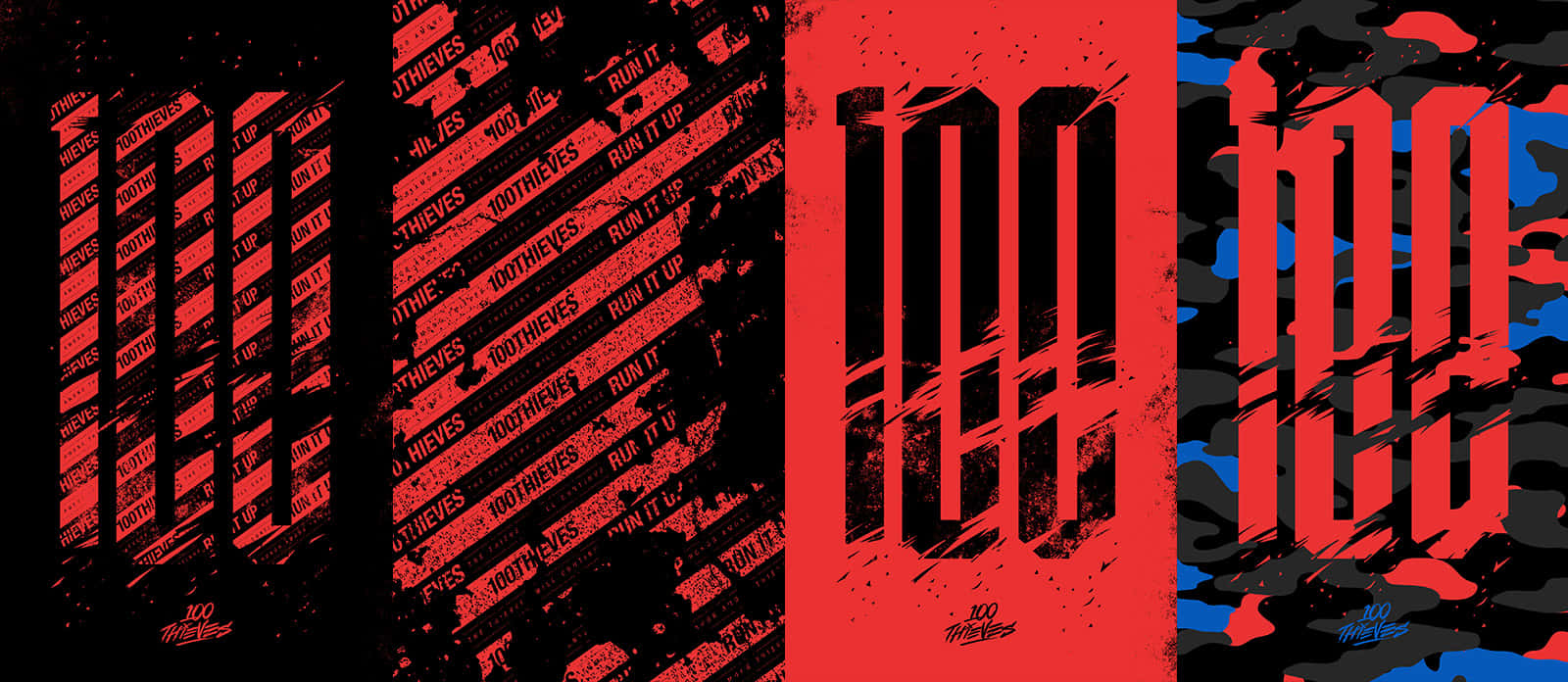 100 Thieves, red, black, HD Desktop Wallpaper