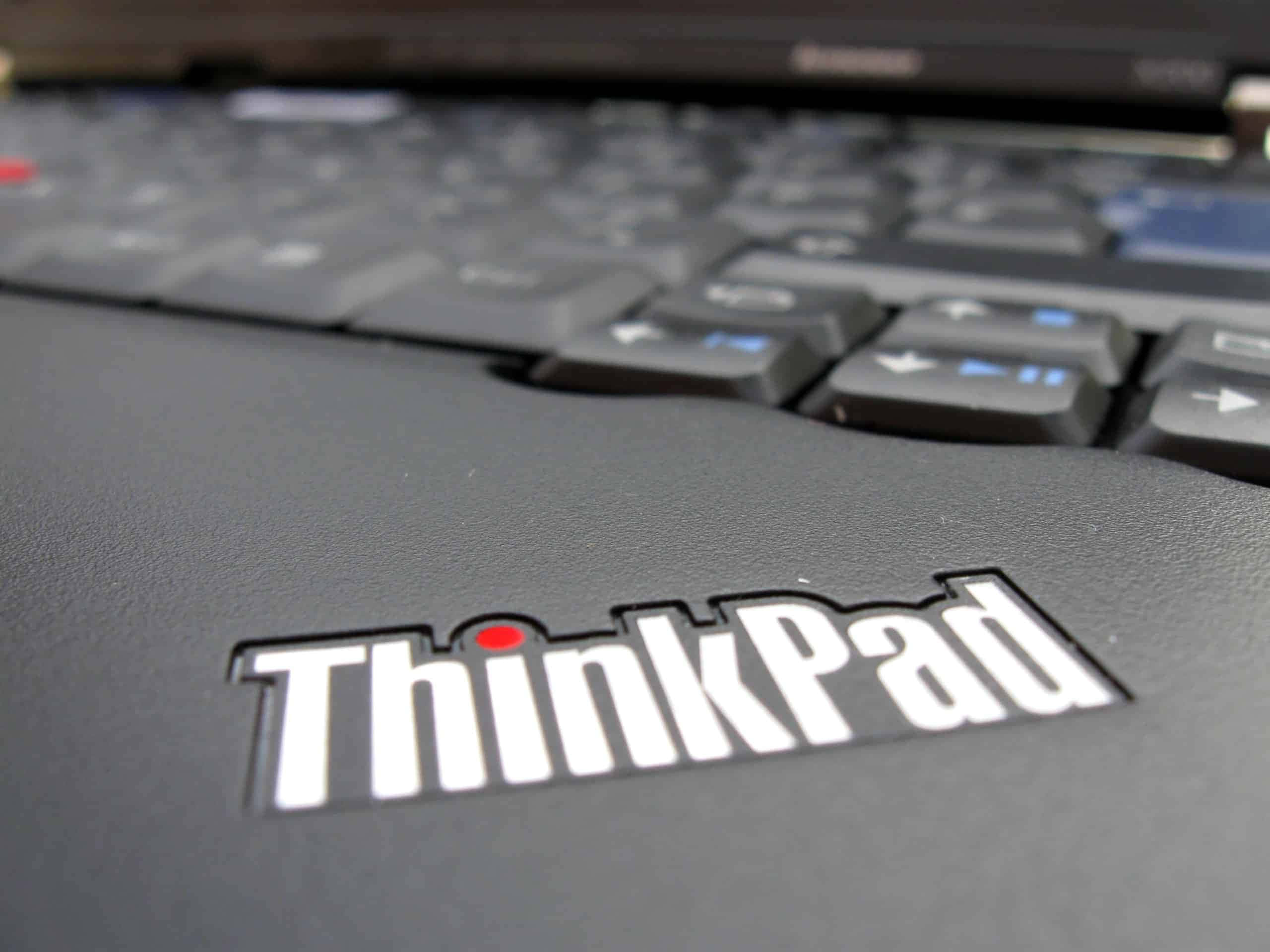 ThinkPad, black, red dot, 2K Desktop Wallpaper