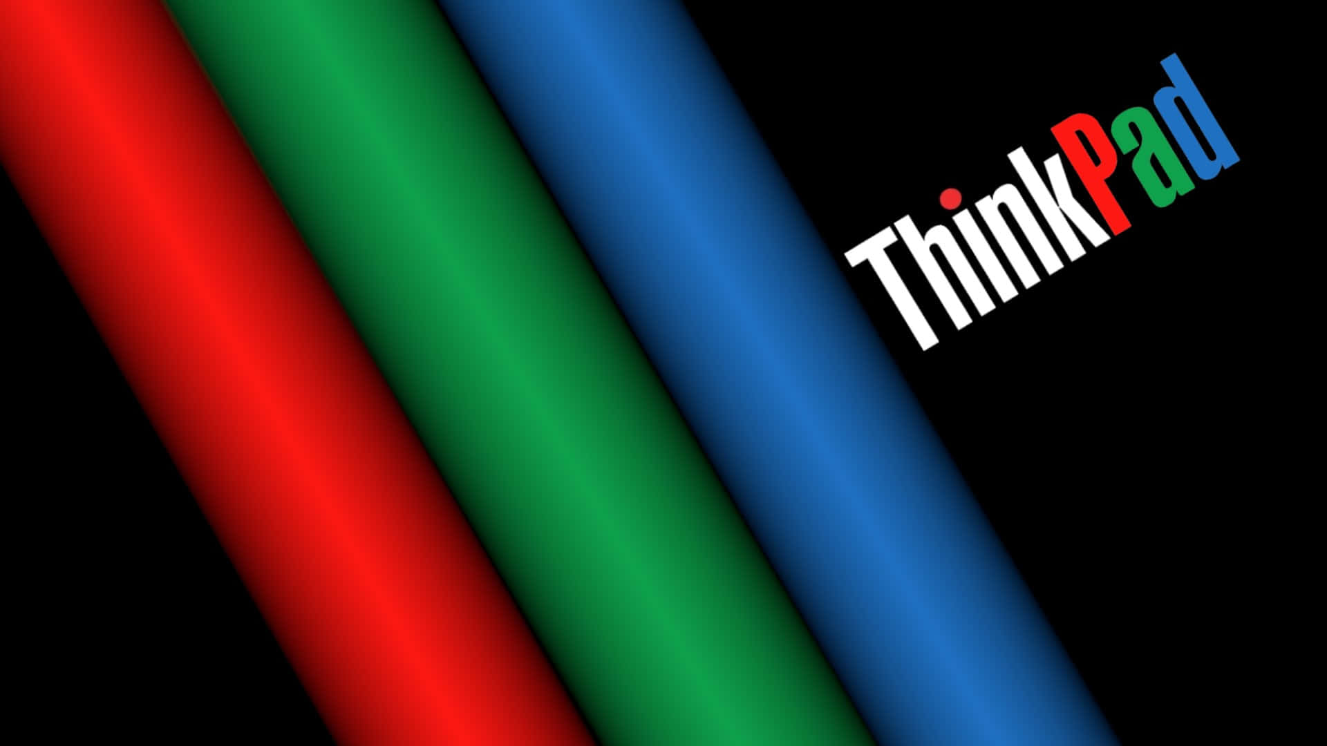 ThinkPad, red green blue diagonal stripes, black background, Full HD Desktop Wallpaper