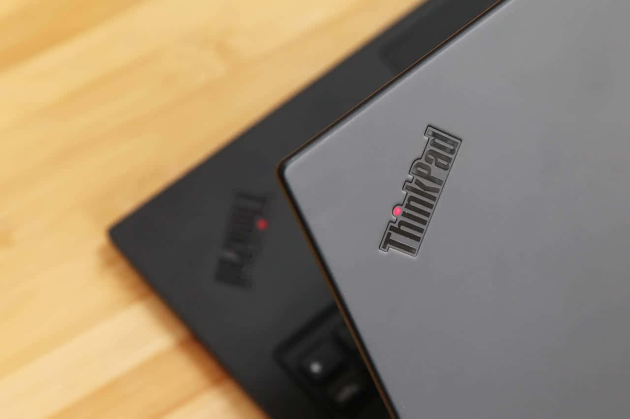 ThinkPad, black, red power lights, HD Desktop Wallpaper